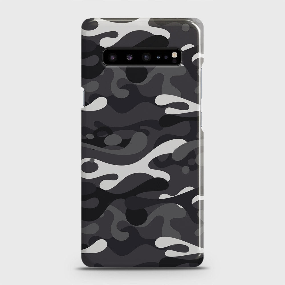 Samsung Galaxy S10 5G Cover - Camo Series - White & Grey Design - Matte Finish - Snap On Hard Case with LifeTime Colors Guarantee