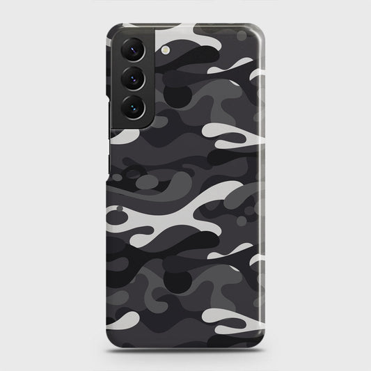 Samsung Galaxy S22 5G Cover - Camo Series - White & Grey Design - Matte Finish - Snap On Hard Case with LifeTime Colors Guarantee