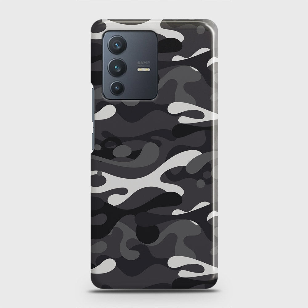 Vivo V23 5G Cover - Camo Series - White & Grey Design - Matte Finish - Snap On Hard Case with LifeTime Colors Guarantee