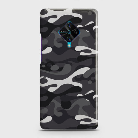 Vivo S1 Pro  Cover - Camo Series - White & Grey Design - Matte Finish - Snap On Hard Case with LifeTime Colors Guarantee