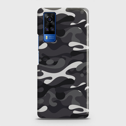 Vivo Y33  Cover - Camo Series - White & Grey Design - Matte Finish - Snap On Hard Case with LifeTime Colors Guarantee