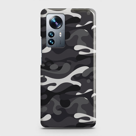 Xiaomi 12x Cover - Camo Series - White & Grey Design - Matte Finish - Snap On Hard Case with LifeTime Colors Guarantee