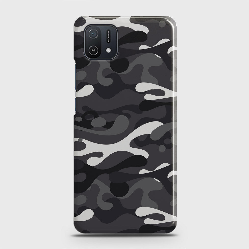 Oppo A16K Cover - Camo Series - White & Grey Design - Matte Finish - Snap On Hard Case with LifeTime Colors Guarantee