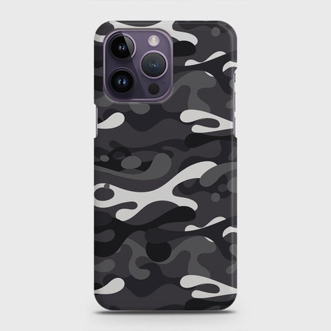 iPhone 14 Pro Cover - Camo Series - White & Grey Design - Matte Finish - Snap On Hard Case with LifeTime Colors Guarantee