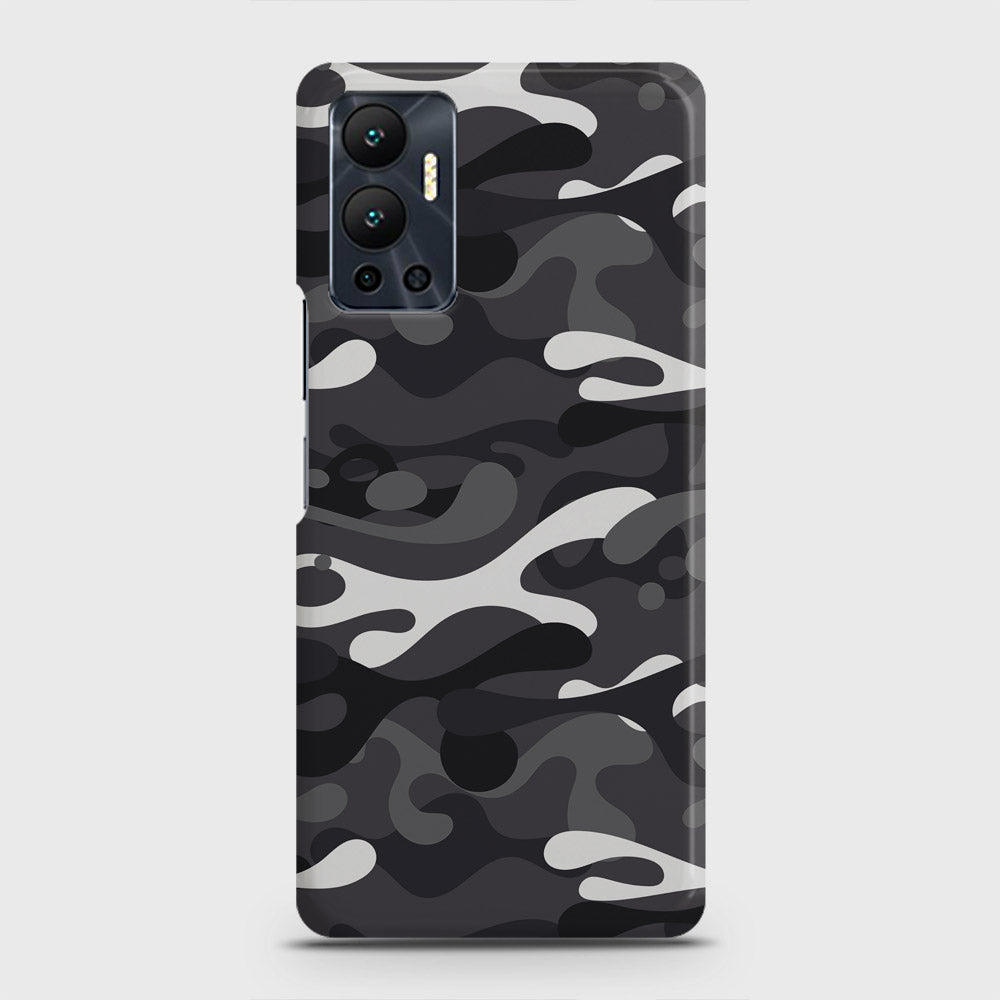 Infinix Hot 12 Cover - Camo Series - White & Grey Design - Matte Finish - Snap On Hard Case with LifeTime Colors Guarantee