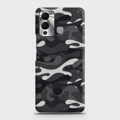 Infinix Hot 12 Play Cover - Camo Series - White & Grey Design - Matte Finish - Snap On Hard Case with LifeTime Colors Guarantee