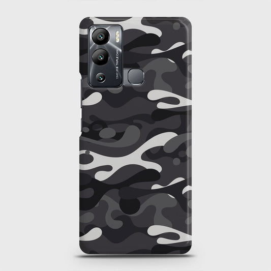 Infinix Hot 12i Cover - Camo Series - White & Grey Design - Matte Finish - Snap On Hard Case with LifeTime Colors Guarantee