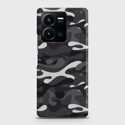 Vivo Y35 Cover - Camo Series - White & Grey Design - Matte Finish - Snap On Hard Case with LifeTime Colors Guarantee