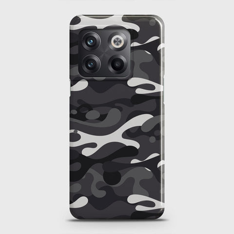 OnePlus 10T Cover - Camo Series - White & Grey Design - Matte Finish - Snap On Hard Case with LifeTime Colors Guarantee