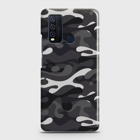 Vivo Y30  Cover - Camo Series - White & Grey Design - Matte Finish - Snap On Hard Case with LifeTime Colors Guarantee