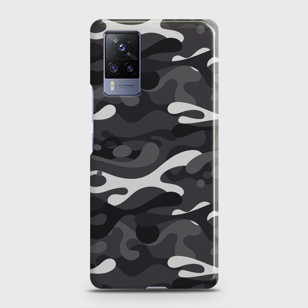 Vivo V21  Cover - Camo Series - White & Grey Design - Matte Finish - Snap On Hard Case with LifeTime Colors Guarantee