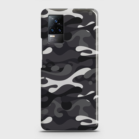 Vivo V21e  Cover - Camo Series - White & Grey Design - Matte Finish - Snap On Hard Case with LifeTime Colors Guarantee