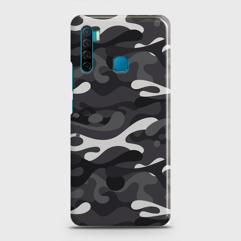 Infinix S5 - Camo Series - White & Grey Design - Matte Finish - Snap On Hard Case with LifeTime Colors Guarantee