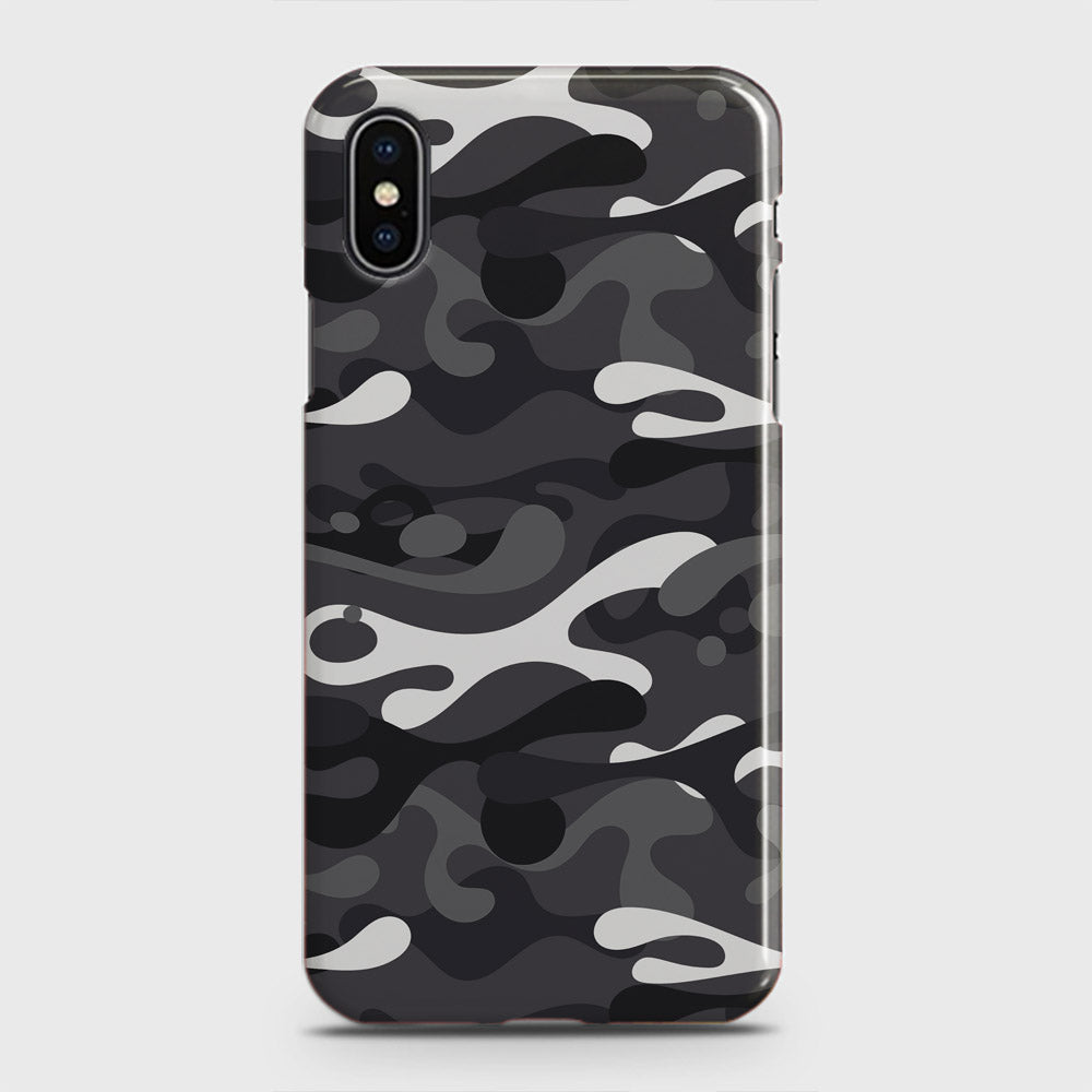 iPhone XS Max Cover - Camo Series - White & Grey Design - Matte Finish - Snap On Hard Case with LifeTime Colors Guarantee