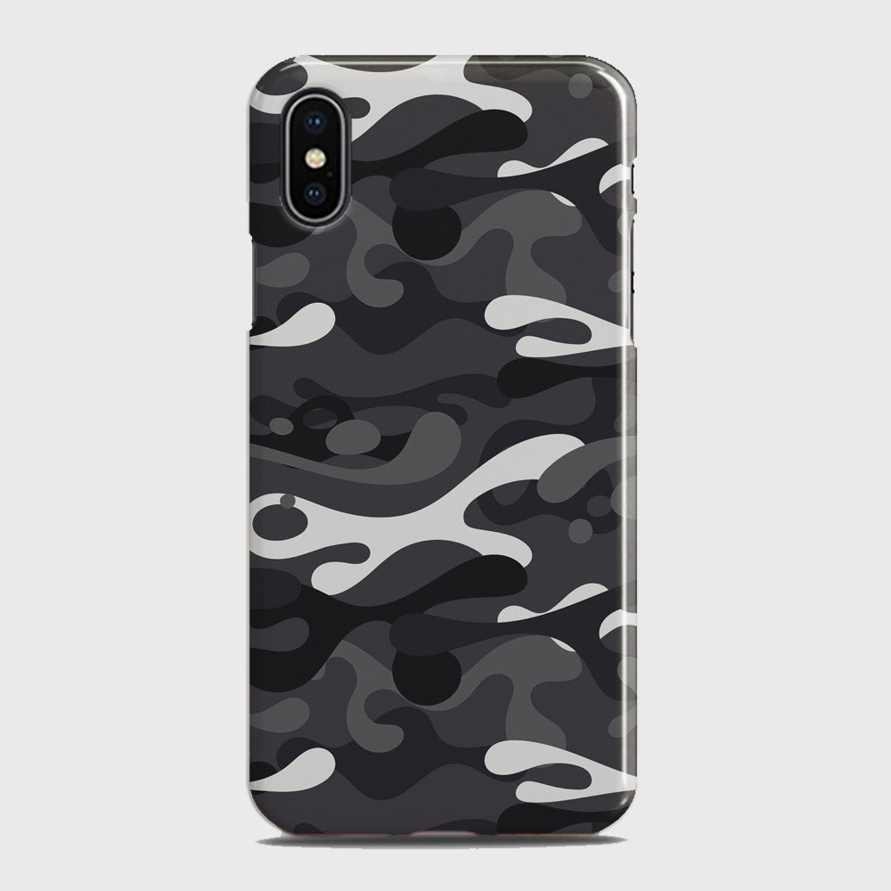 iPhone X Cover - Camo Series - White & Grey Design - Matte Finish - Snap On Hard Case with LifeTime Colors Guarantee