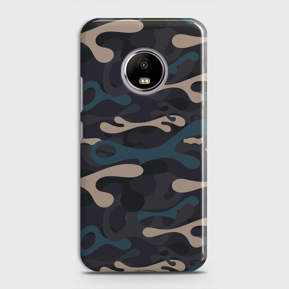 Motorola E4 Plus Cover - Camo Series - Blue & Grey Design - Matte Finish - Snap On Hard Case with LifeTime Colors Guarantee