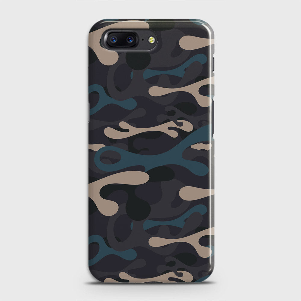 OnePlus 5  Cover - Camo Series - Blue & Grey Design - Matte Finish - Snap On Hard Case with LifeTime Colors Guarantee