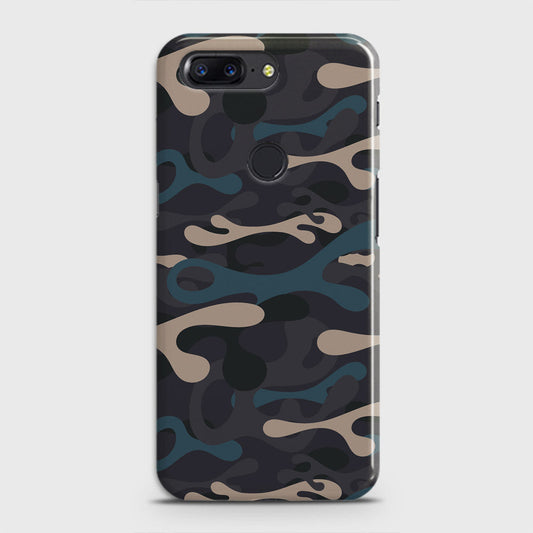 OnePlus 5T  Cover - Camo Series - Blue & Grey Design - Matte Finish - Snap On Hard Case with LifeTime Colors Guarantee