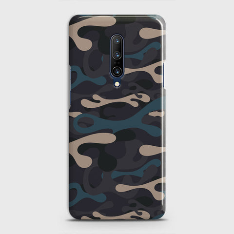 OnePlus 7 Pro  Cover - Camo Series - Blue & Grey Design - Matte Finish - Snap On Hard Case with LifeTime Colors Guarantee