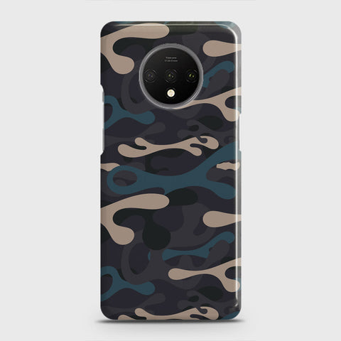 OnePlus 7T Cover - Camo Series - Blue & Grey Design - Matte Finish - Snap On Hard Case with LifeTime Colors Guarantee