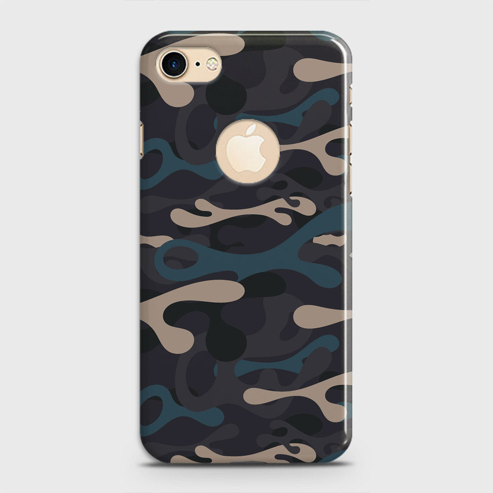 iPhone 7 Cover - Camo Series - Blue & Grey Design - Matte Finish - Snap On Hard Case with LifeTime Colors Guarantee