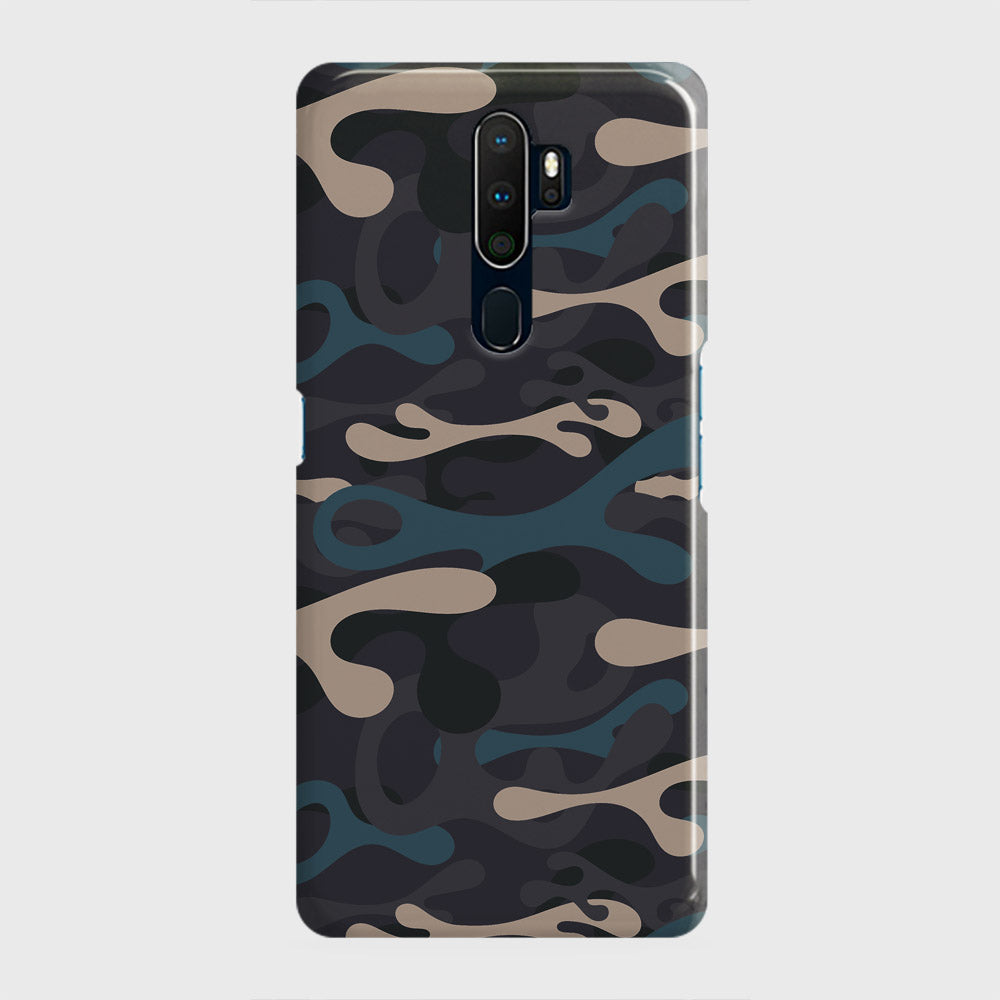 Oppo A5 2020 Cover - Camo Series - Blue & Grey Design - Matte Finish - Snap On Hard Case with LifeTime Colors Guarantee