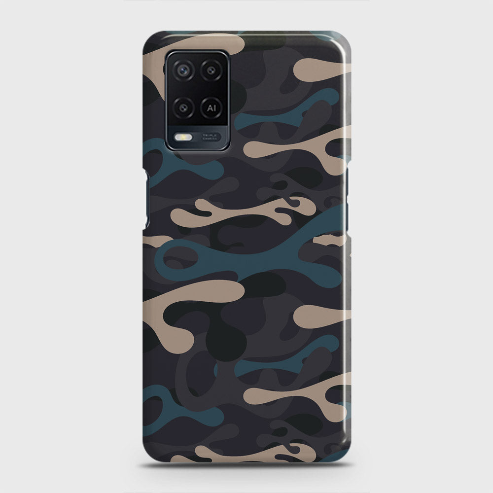 Oppo A54  Cover - Camo Series - Blue & Grey Design - Matte Finish - Snap On Hard Case with LifeTime Colors Guarantee