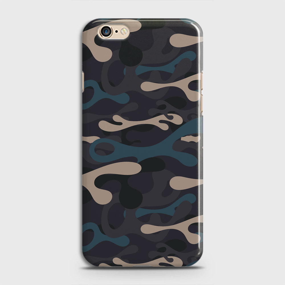 Oppo A39 Cover - Camo Series - Blue & Grey Design - Matte Finish - Snap On Hard Case with LifeTime Colors Guarantee