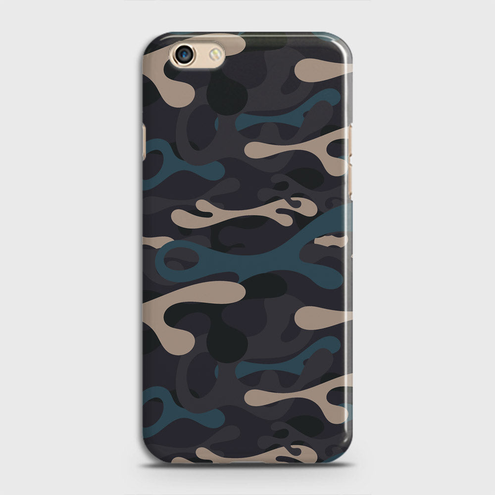 Oppo F3 Cover - Camo Series - Blue & Grey Design - Matte Finish - Snap On Hard Case with LifeTime Colors Guarantee