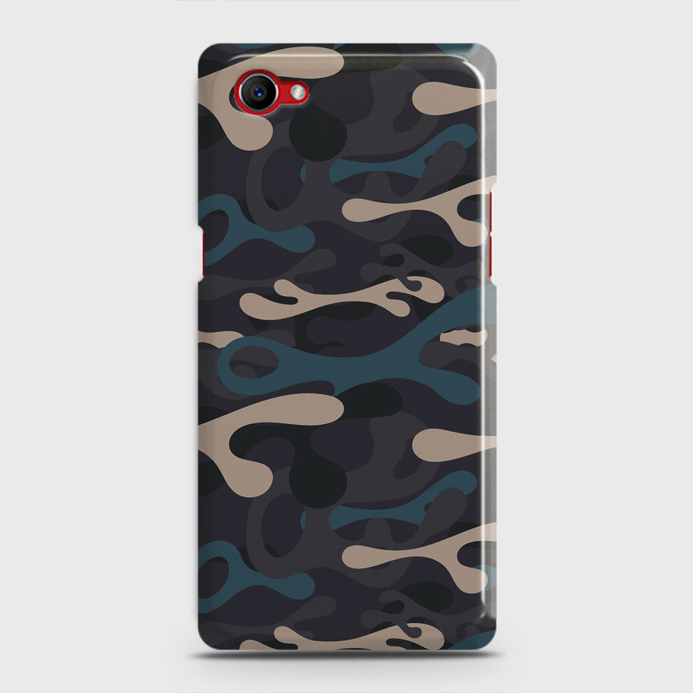 Oppo F7 Youth Cover - Camo Series - Blue & Grey Design - Matte Finish - Snap On Hard Case with LifeTime Colors Guarantee