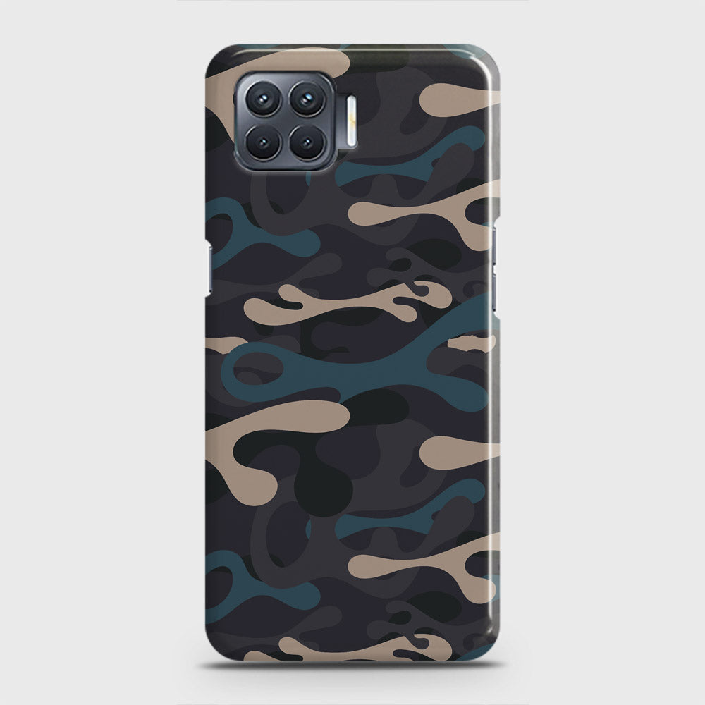 Oppo F17 Cover - Camo Series - Blue & Grey Design - Matte Finish - Snap On Hard Case with LifeTime Colors Guarantee