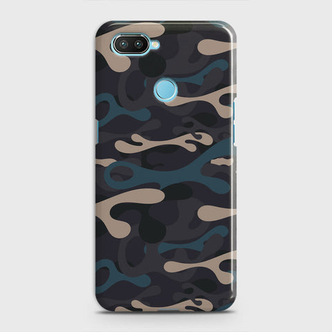 Realme 2 Cover - Camo Series - Blue & Grey Design - Matte Finish - Snap On Hard Case with LifeTime Colors Guarantee