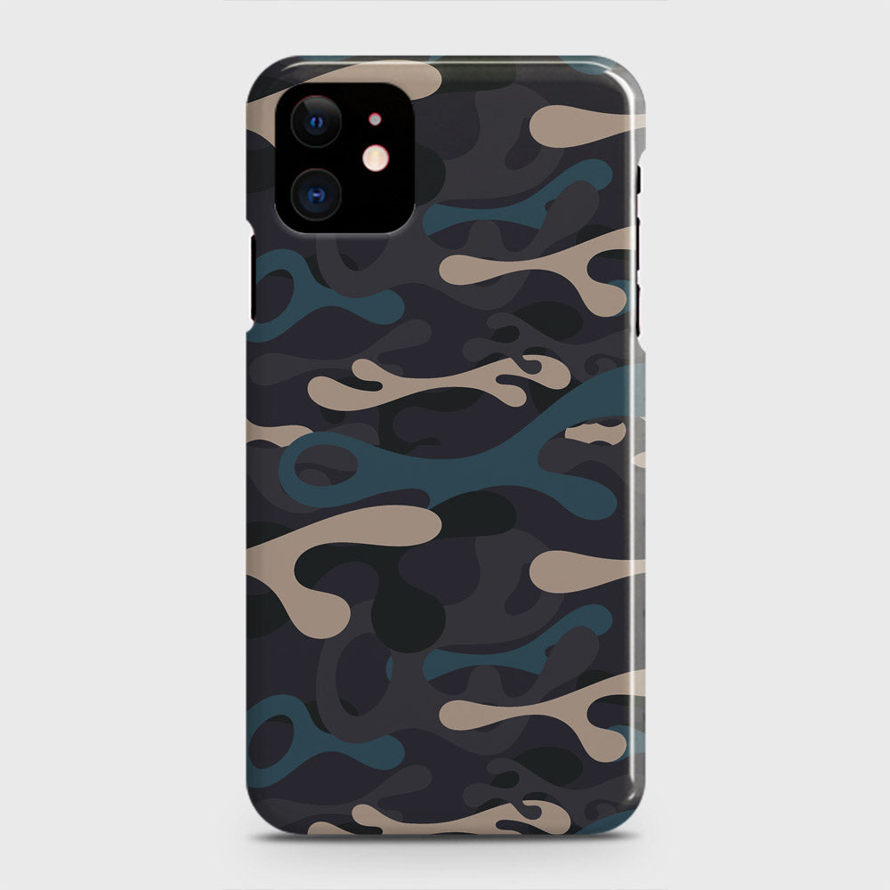 iPhone 12 Cover - Camo Series - Blue & Grey Design - Matte Finish - Snap On Hard Case with LifeTime Colors Guarantee