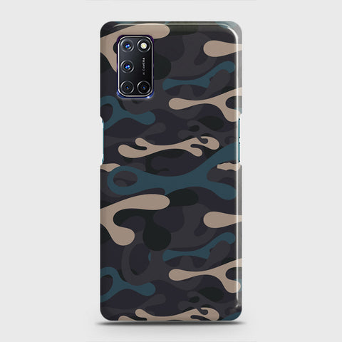 Oppo A52 Cover - Camo Series - Blue & Grey Design - Matte Finish - Snap On Hard Case with LifeTime Colors Guarantee