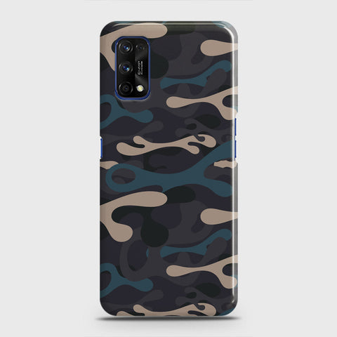 Realme 7 Pro Cover - Camo Series - Blue & Grey Design - Matte Finish - Snap On Hard Case with LifeTime Colors Guarantee