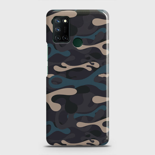 Realme C17 Cover - Camo Series - Blue & Grey Design - Matte Finish - Snap On Hard Case with LifeTime Colors Guarantee