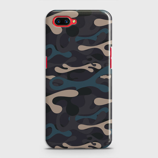 Oppo A5 Cover - Camo Series - Blue & Grey Design - Matte Finish - Snap On Hard Case with LifeTime Colors Guarantee