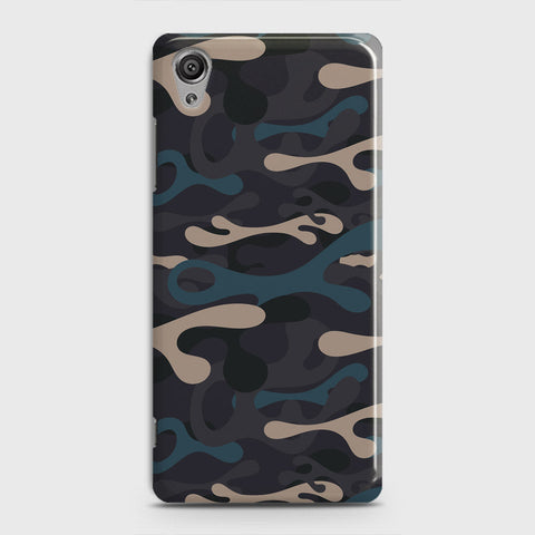 Sony Xperia XA1 Plus Cover - Camo Series - Blue & Grey Design - Matte Finish - Snap On Hard Case with LifeTime Colors Guarantee