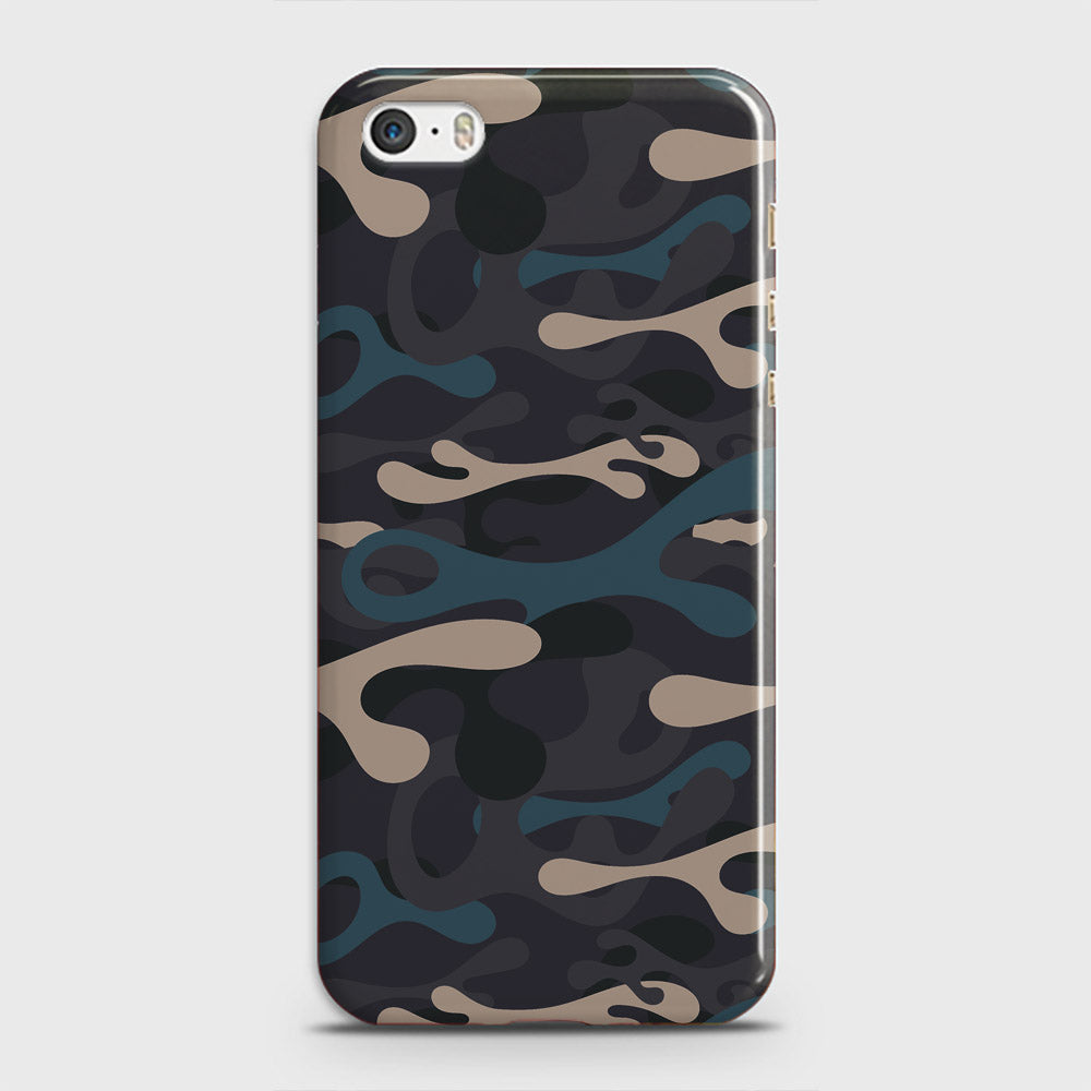 iPhone 5 Cover - Camo Series - Blue & Grey Design - Matte Finish - Snap On Hard Case with LifeTime Colors Guarantee