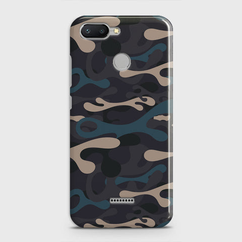 Xiaomi Redmi 6 Cover - Camo Series - Blue & Grey Design - Matte Finish - Snap On Hard Case with LifeTime Colors Guarantee