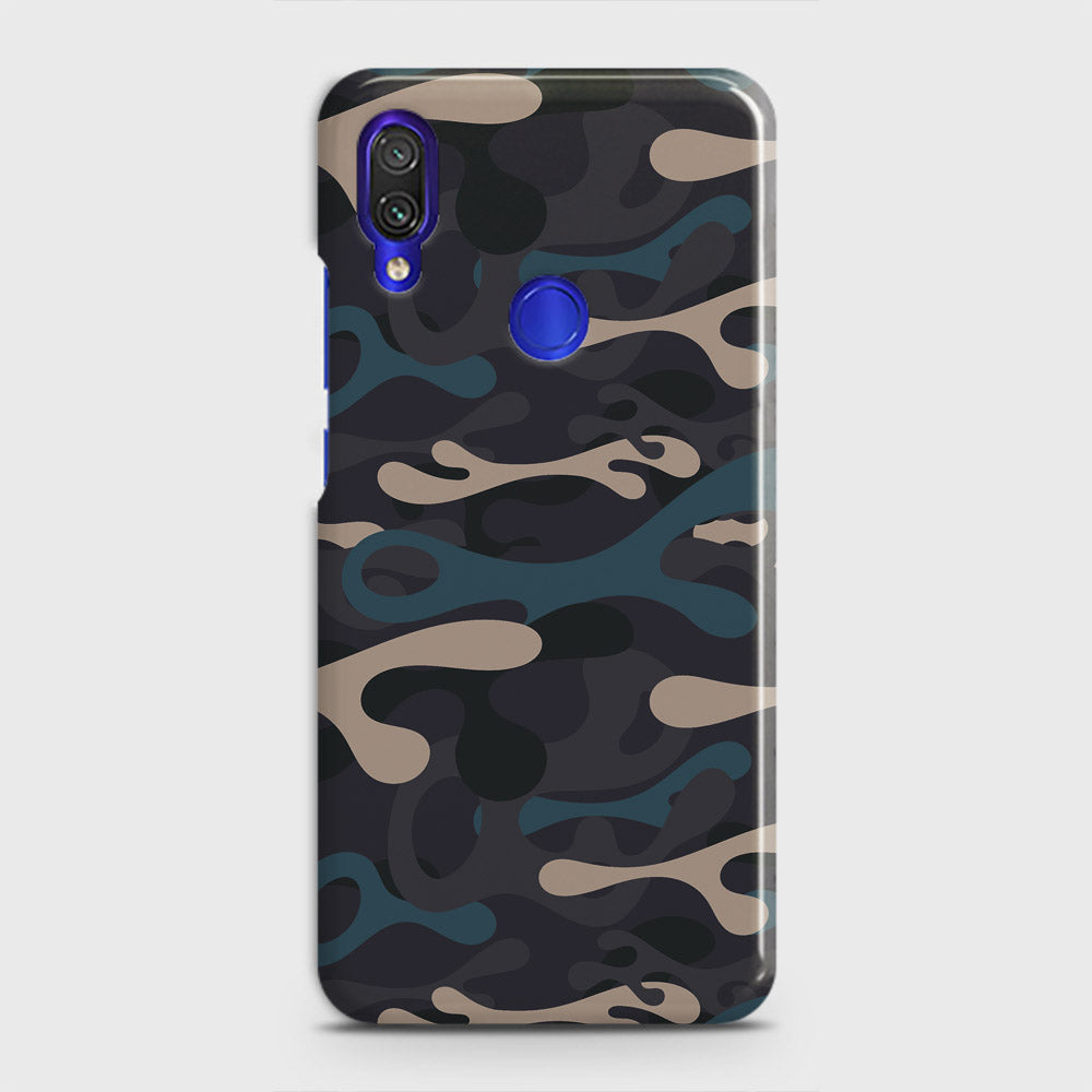 Xiaomi Redmi Note 7 Cover - Camo Series - Blue & Grey Design - Matte Finish - Snap On Hard Case with LifeTime Colors Guarantee