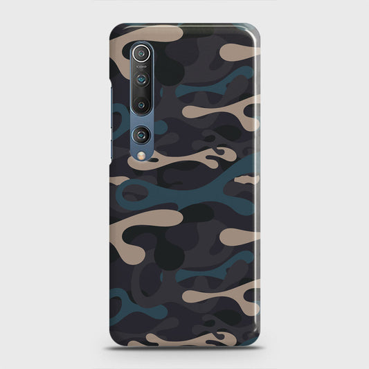 Xiaomi Mi 10 Cover - Camo Series - Blue & Grey Design - Matte Finish - Snap On Hard Case with LifeTime Colors Guarantee