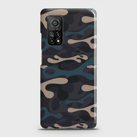 Xiaomi Mi 10T Cover - Camo Series - Blue & Grey Design - Matte Finish - Snap On Hard Case with LifeTime Colors Guarantee