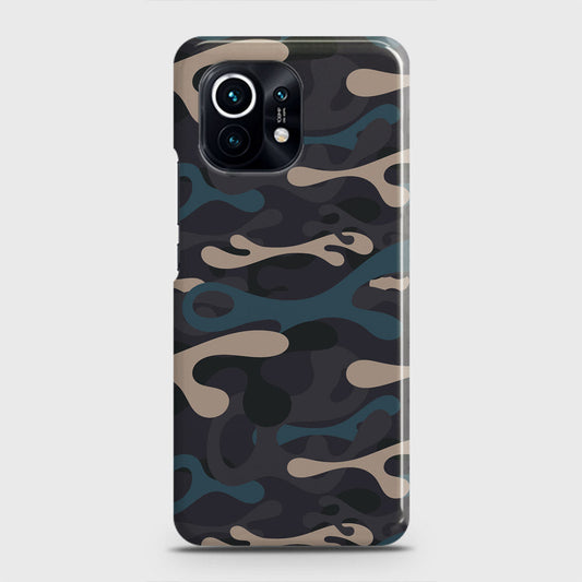 Xiaomi Mi 11 Cover - Camo Series - Blue & Grey Design - Matte Finish - Snap On Hard Case with LifeTime Colors Guarantee