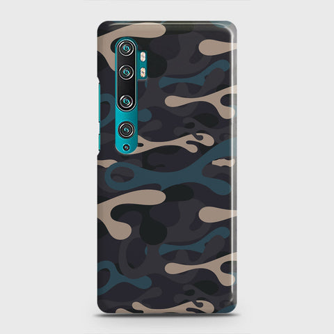 Xiaomi Mi Note 10 Cover - Camo Series - Blue & Grey Design - Matte Finish - Snap On Hard Case with LifeTime Colors Guarantee