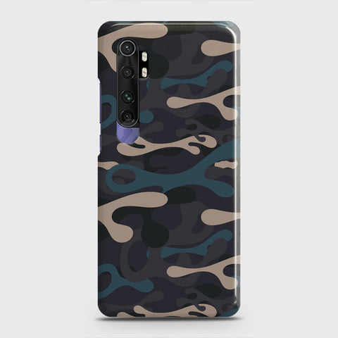 Xiaomi Mi Note 10 Lite Cover - Camo Series - Blue & Grey Design - Matte Finish - Snap On Hard Case with LifeTime Colors Guarantee