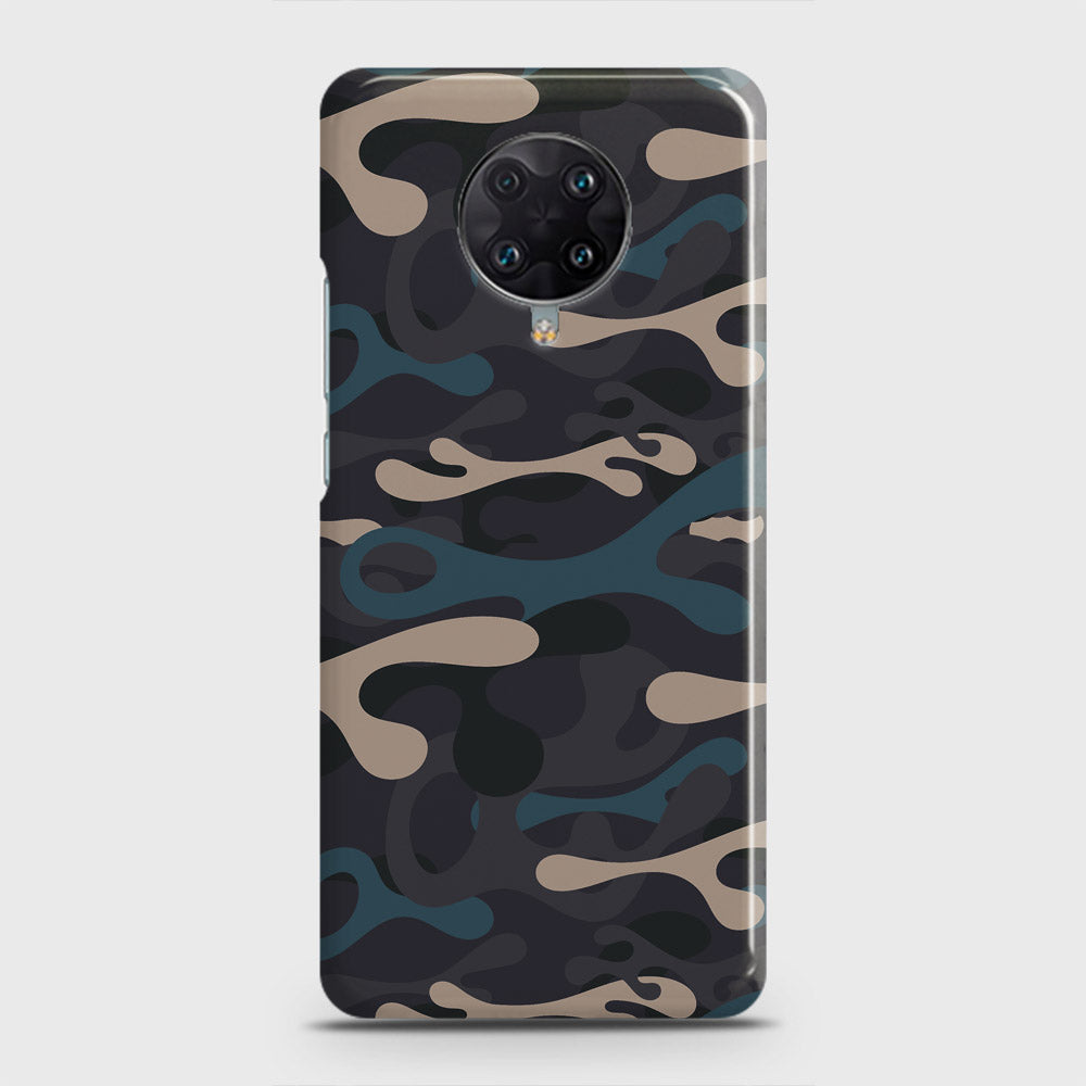 Xiaomi Poco F2 Pro Cover - Camo Series - Blue & Grey Design - Matte Finish - Snap On Hard Case with LifeTime Colors Guarantee