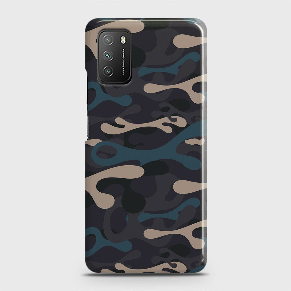 Xiaomi Poco M3 Cover - Camo Series - Blue & Grey Design - Matte Finish - Snap On Hard Case with LifeTime Colors Guarantee