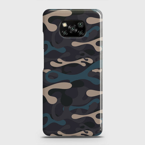 Xiaomi Poco X3 Cover - Camo Series - Blue & Grey Design - Matte Finish - Snap On Hard Case with LifeTime Colors Guarantee