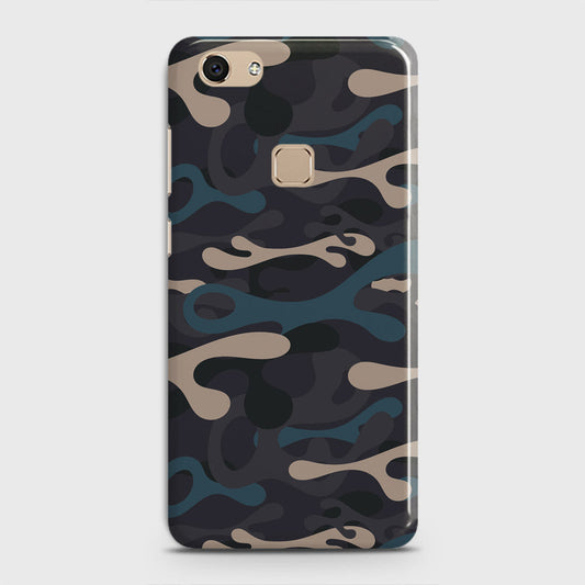 Vivo V7 Cover - Camo Series - Blue & Grey Design - Matte Finish - Snap On Hard Case with LifeTime Colors Guarantee